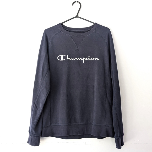 Champion Unisex Embroidered Navy Sweatshirt ~ Size Small (Men) - Picture 2 of 9